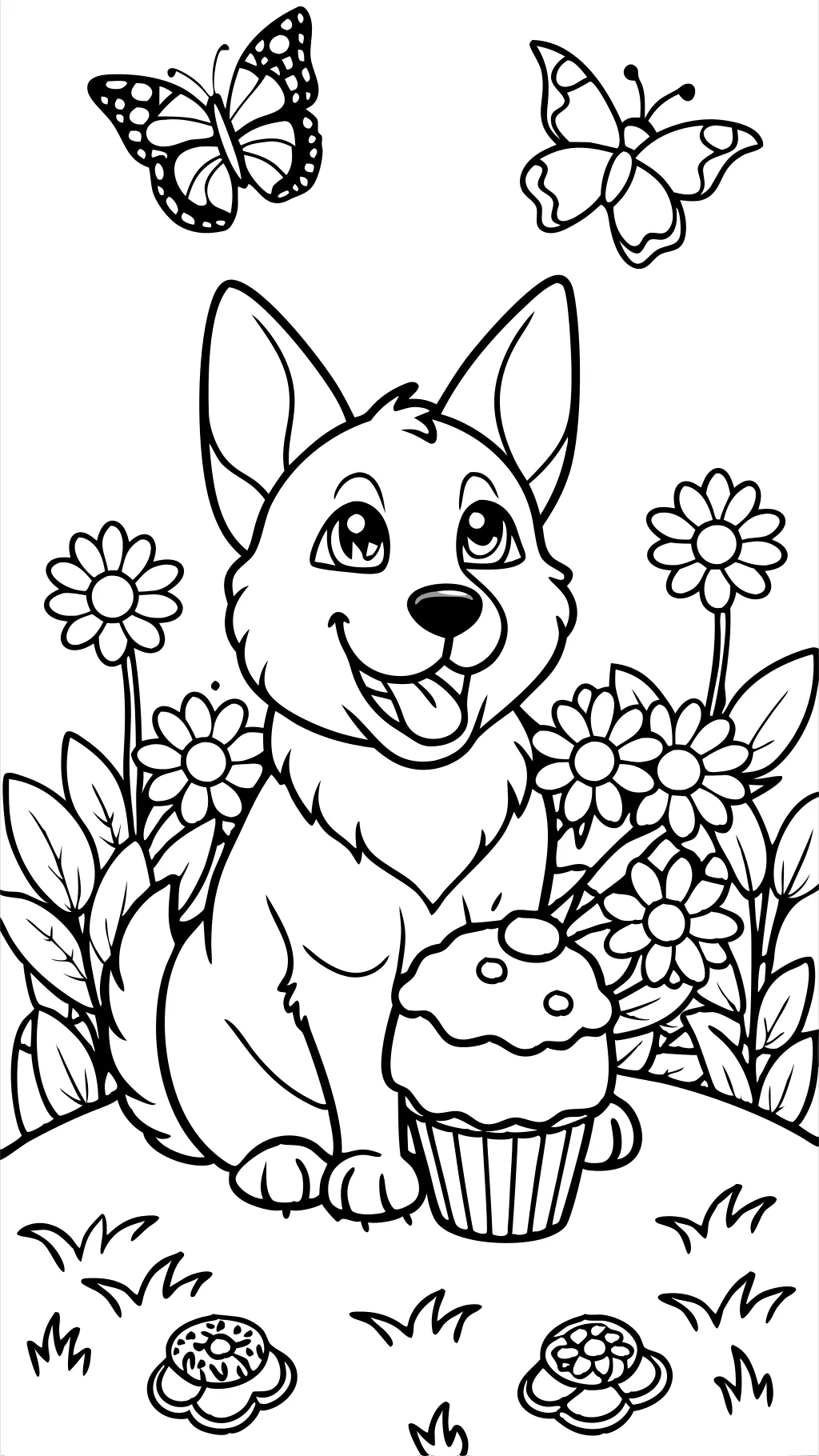 coloriage de muffins bleu